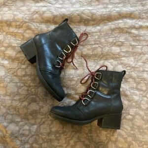 Sorel Black Leather Boots (Women’s 8.5) NWOT